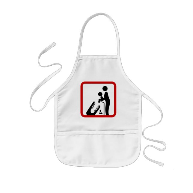 Don't Feed Baby To The Crocodile Zoo Sign Kids Apron (Front)