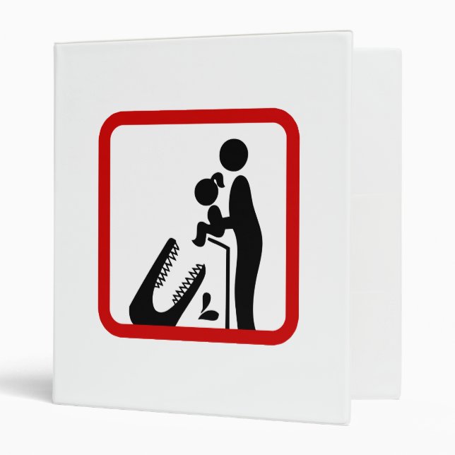 Don't Feed Daughter To The Crocodile Zoo Sign Binder (Front/Inside)