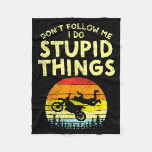 Dont Follow Me Stud Things Funny Motocross Dirt Bi Fleece Blanket
