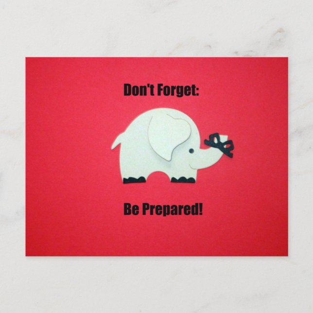 Don't forget: Be prepared! Postcard (Front)