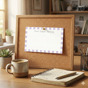 Don't Forget Darling   Cute Lavender Check Post-it Notes