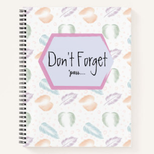 Don't forget   passwords notebook feather pattern