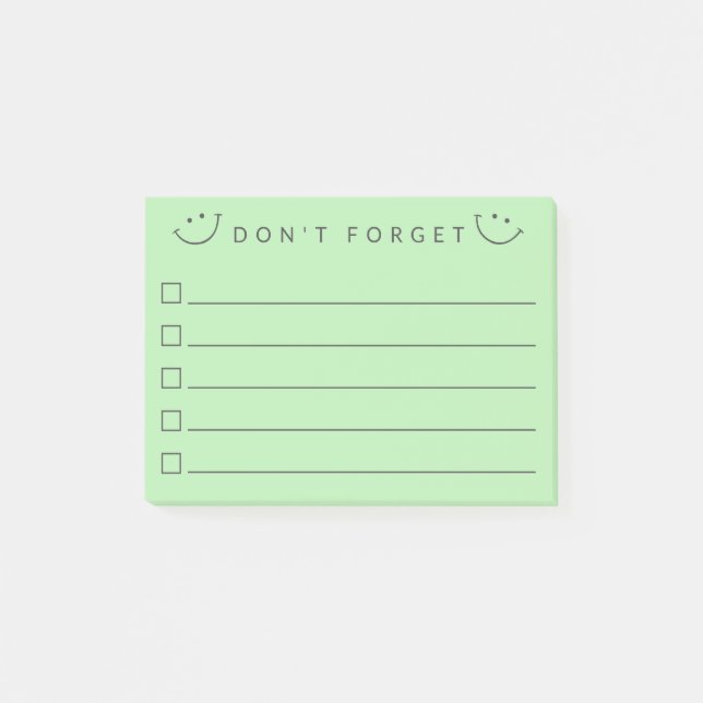 Don't Forget Smiles Post-it Notes (Front)