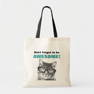 Don't forget to be awesome cute cat tote bag