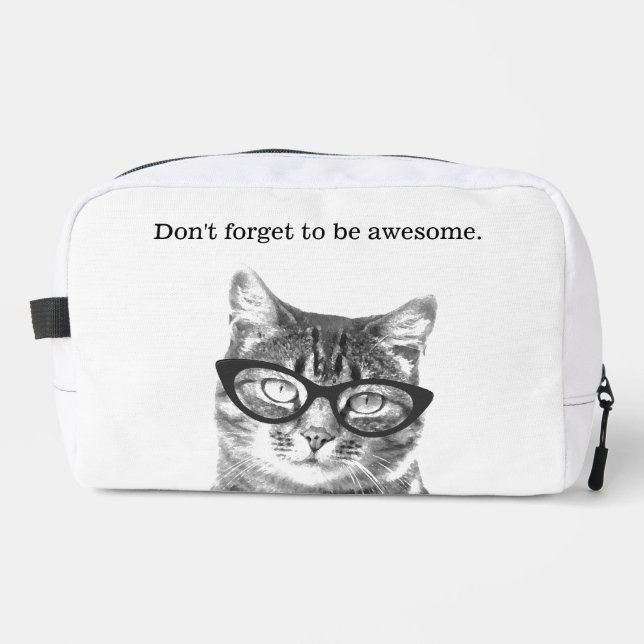 Don't forget to be awesome funny cat photo dopp kit (Front)