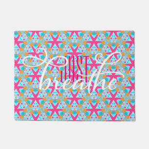 Dont forget to Breath Reminder   Pink Blue Doormat