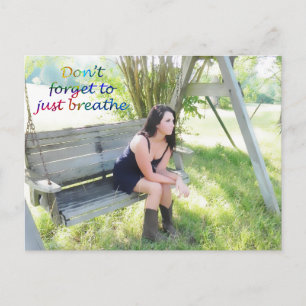 Don't forget to just breathe postcard