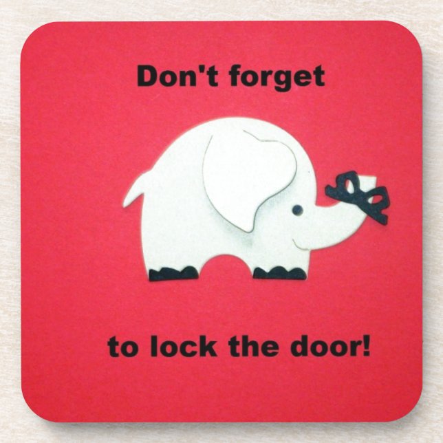 Don't forget to lock the door. coaster (Front)
