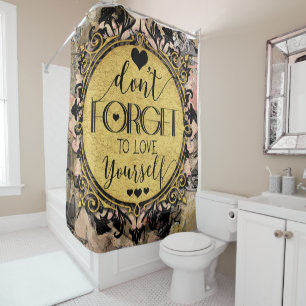 Don't Forget to Love Yourself Black Marble Swirl