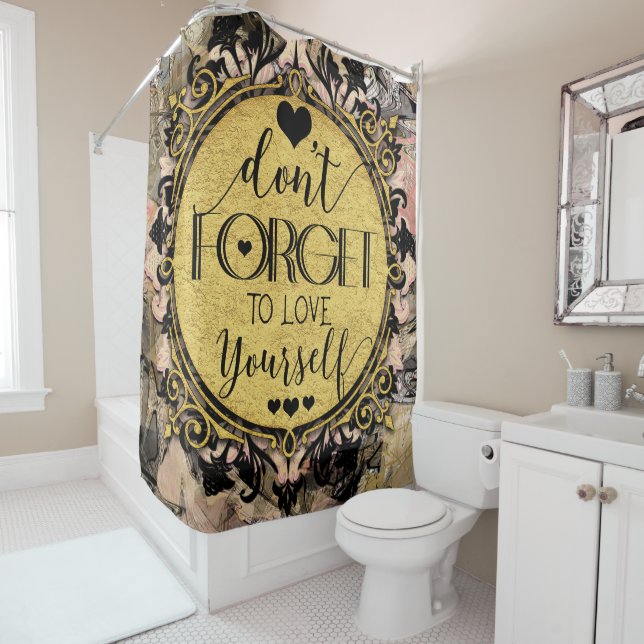 Don't Forget to Love Yourself Black Marble Swirl (In Situ)