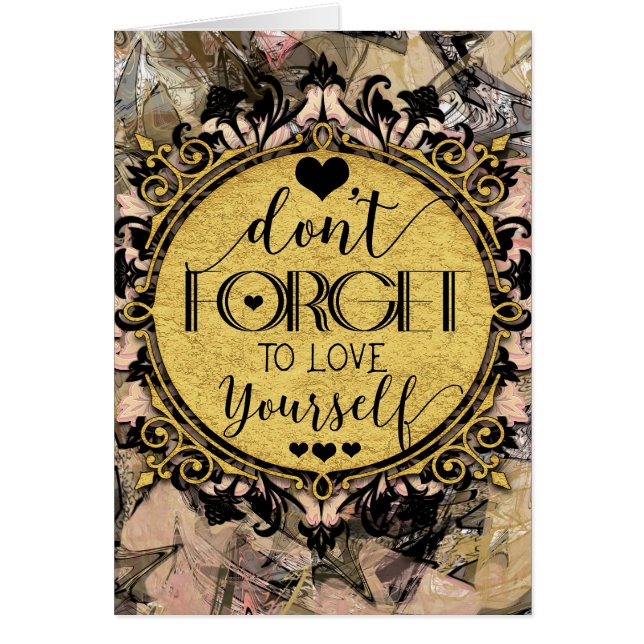 Don't Forget to Love Yourself Black Marble Swirl (Front)