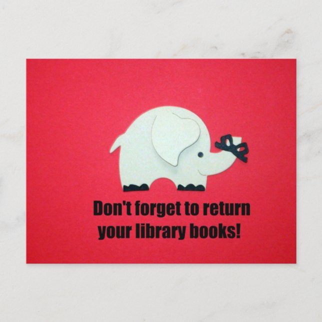 Don't forget to return your library books! postcard (Front)
