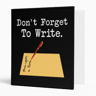 Don't Forget To Write! Binder