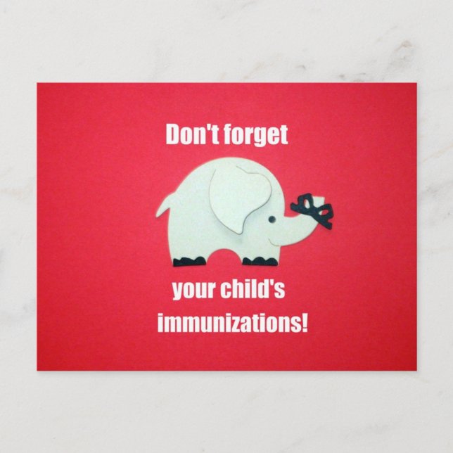Don't forget your child's immunizations! postcard (Front)