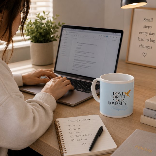 Don't Forget Your Humanity Mug - Elegant Gold Humm (Creator Uploaded)