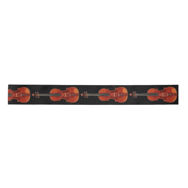 Don't Fret Wooden Violin Satin Ribbon (Front)