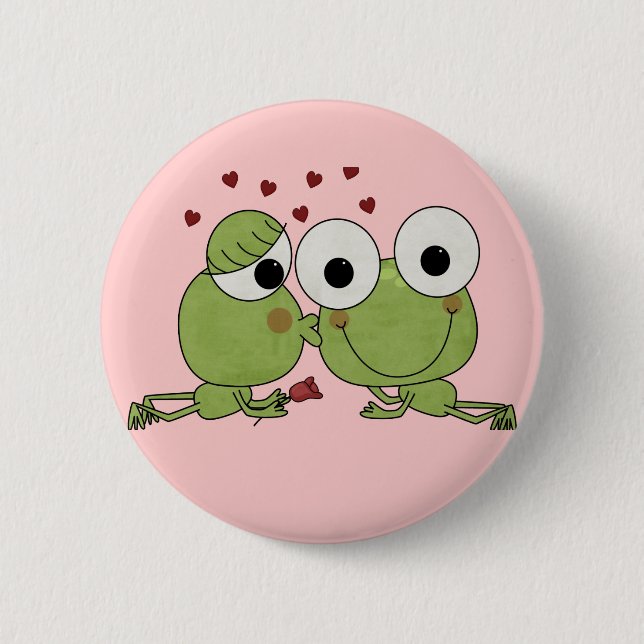 Don't Frog-et the Kiss Valentine Gifts 2 Inch Round Button (Front)