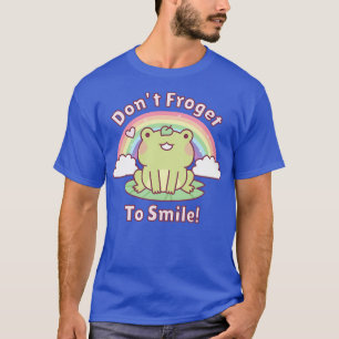 Dont Froget To Smile Cute Frog and Rainbow T-Shirt