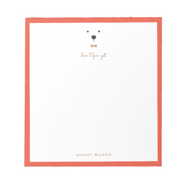 Don't Fur-get Notepad (Front)