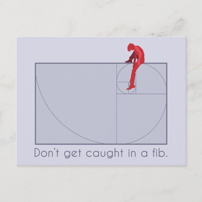 Don't get caught in a fib postcard (Front)