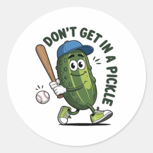 Don't Get In A Pickle Funny Bysebyll Men Women  Classic Round Sticker