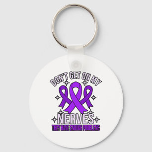 Don't Get On My Nerves Heimerheimer's Awareness Ri Keychain