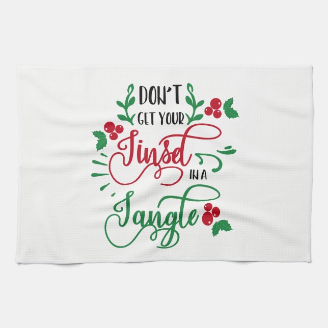 dont get your tinsel in a tangle Christmas Kitchen Towel (Horizontal)