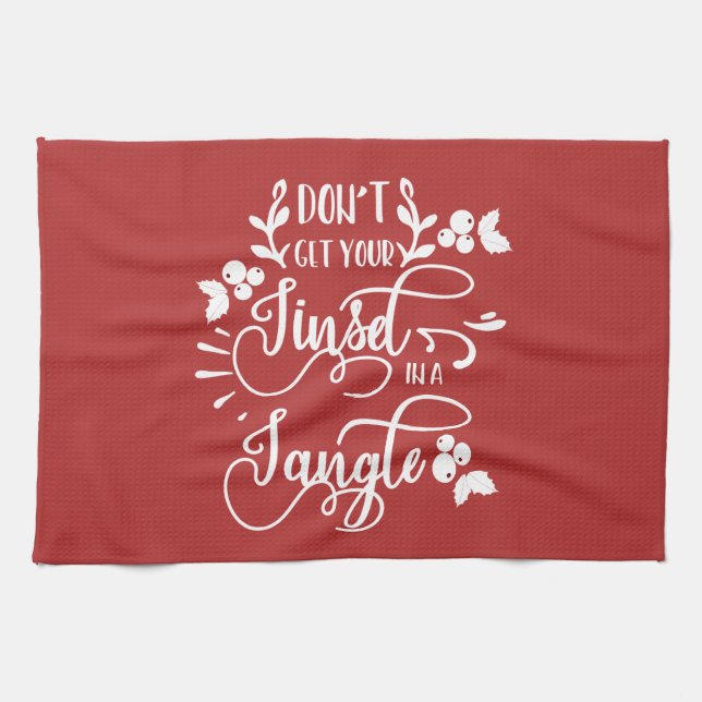 dont get your tinsel in a tangle christmas kitchen towel (Horizontal)