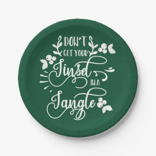 dont get your tinsel in a tangle christmas paper plate