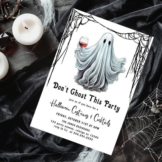 Don't Ghost This Party Adult Halloween  Invitation (Creator Uploaded)