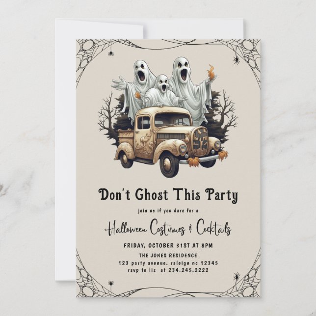 Dont Ghost This Party Adult Halloween Party Invitation (Front)