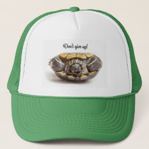 Don't Give Up Upside Down Turtle Encouragement Trucker Hat