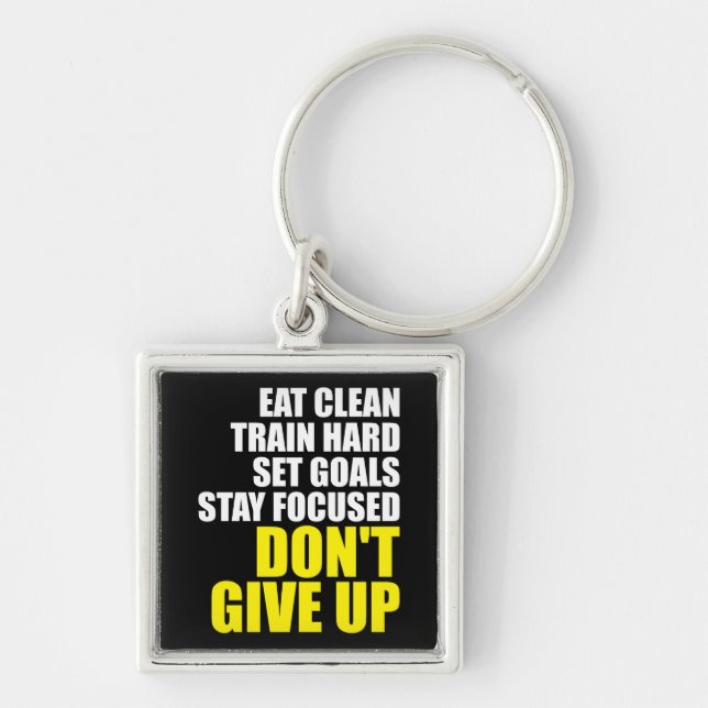 Don't Give Up - Workout Motivational Keychain (Front)