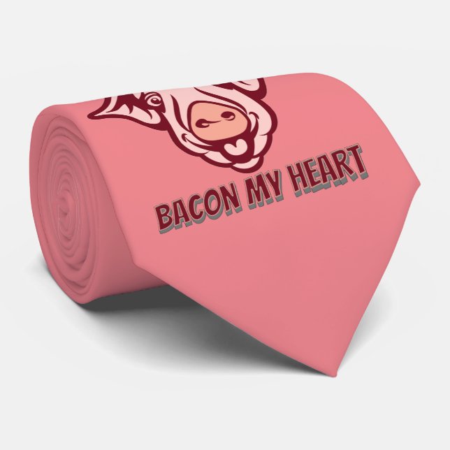 DON'T GO BACON MY HEART funny pig quote gift       Tie (Rolled)