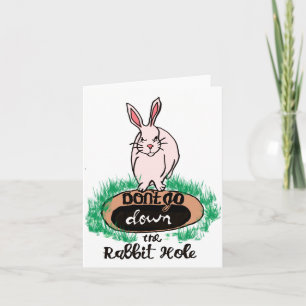 Dont Go Down The Rabbit Hole Womens Red  Card