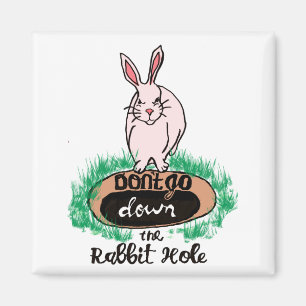 Dont Go Down The Rabbit Hole Womens Red  Magnet