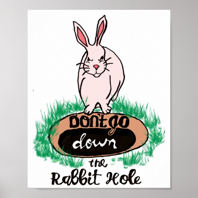 Dont Go Down The Rabbit Hole Womens Red  Poster (Front)