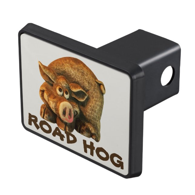 Don't Hog the Road Cute Pig Meme Trailer Hitch Cover (Top Right)