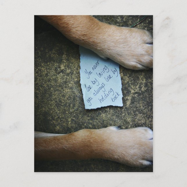 Don't hold back (love) postcard (Front)