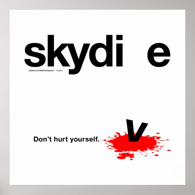 Don't Hurt Yourself Skydiver Poster (Front)