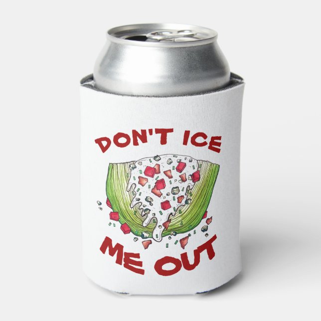 DON'T ICE ME OUT Funny Iceberg Lettuce Wedge Salad Can Cooler (Can Front)