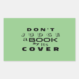 "Don't Judge a Book by Its Cover" Quote Sage Green Sticker