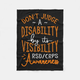 Don't Judge A Disability Rsd Crps Awareness Fleece Blanket