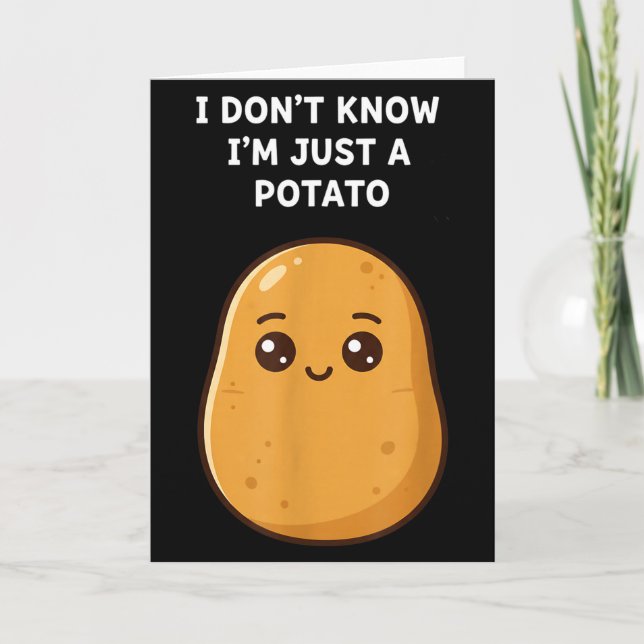 Don't know a potato funny potato cartoon food veg card (Front)