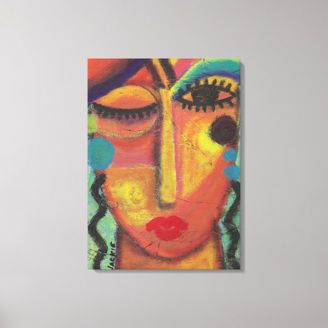 Don't Know Don't Care Abstract Acrylic Painting  Canvas Print (Front)
