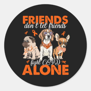 Don't Let Friends Fight CRPS Alone Cute Dog Awaren Classic Round Sticker