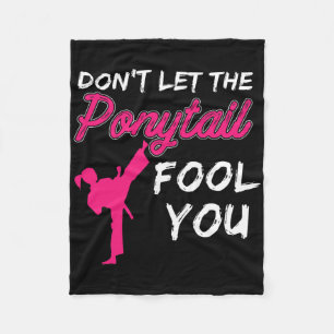 Don't Let The Ponytail Fool You Funny Women And Gi Fleece Blanket