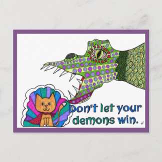 Don't let your demons win! Postcard