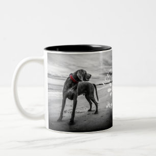 Don't Look Back/ Best is Yet to Come Dog on Beach Two-Tone Coffee Mug