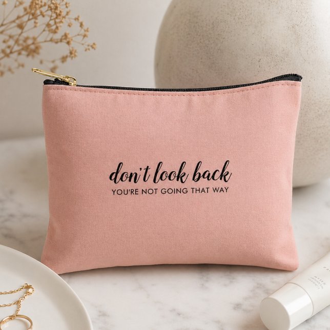 Don't Look Back | Modern Uplifting Peachy Pink Accessory Pouch (Creator Uploaded)